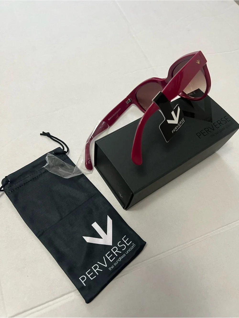 Perverse Women's Burgundy Sunglasses - Glossy Full-Frame Shades